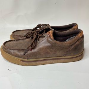 Twisted X Hooey Leather Lace Up Shoes MHYC009 Brown leather size 8
